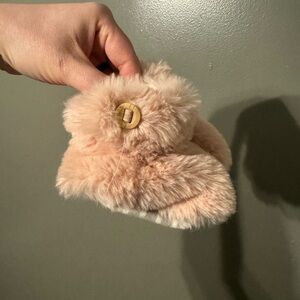 Plush Button Cuff Kids Ear Warmer - Cream
